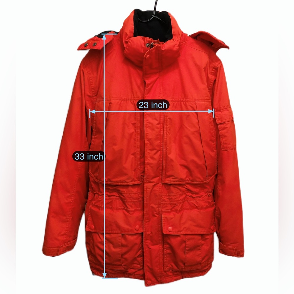 LL Bean Mens Baxter State Parka Goose Down Jacket Faux Fur Trim Hooded Coat Sz M - Picture 12 of 12